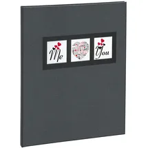 Exacompta 47681E ME & YOU Gästebuch 100 schlichte weiße Seiten mit Goldrand Format 27 x 22 cm matter Pellic-Einband trendiges und dekoratives ME & YOU-Motiv verpackt im Kristallkoffer
