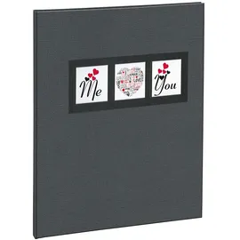 Exacompta 47681E ME & YOU Gästebuch 100 schlichte weiße Seiten mit Goldrand Format 27 x 22 cm matter Pellic-Einband trendiges und dekoratives ME & YOU-Motiv verpackt im Kristallkoffer