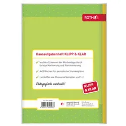 ROTH Hausaufgabenheft Klipp&Klar Hurra Schule 89489