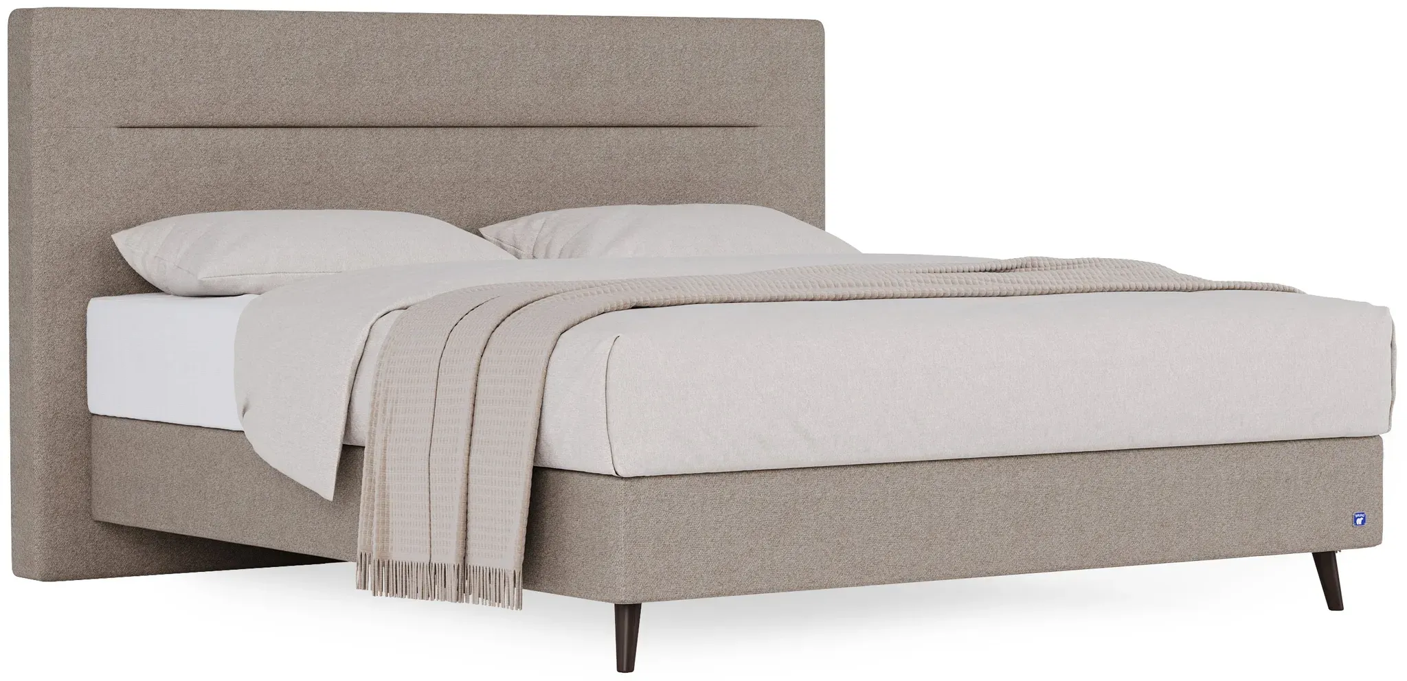 BRUNO Boxspringbett Prestige 160x200cm in Taupe Grau-Beige | 6 Farben & 4 Kopfteile wählbar | Luxus 27 cm Pulse-Latex-Matratze | Made in Germany