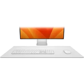 Twelve South DeskPad | Nachhaltige Leder-Verlängerungsmatte für die Maus, spritzwasserfest, rutschfeste Mausoberfläche, optimale Größe für den Displaygebrauch, Grau
