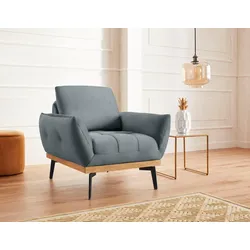 Sessel EXXPO - SOFA FASHION "Palic, Loungesessel", blau (denim), B:92cm H:87cm T:95cm, Sessel, Einzelsessel, inklusive Rückenverstellung