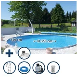 SUMMER FUN Stahlwandpool Set tief rund Baja 350 x 120 cm inkl. Folie (8-tlg.)