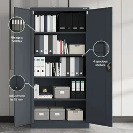 Jan Nowak C001 Aktenschrank 185 x 90 x 40 cm Silber