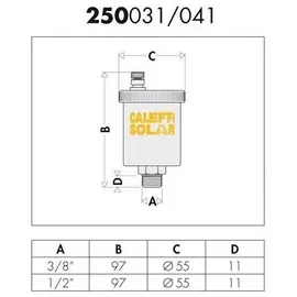 CALEFFI Schnellentlüfter Solar 3/8 Zoll mit Absperrkugelhahn
