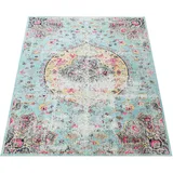 Paco Home In- Outdoor Teppich Modern Orient Print Terrassen Teppich Türkis, Grösse:200x280 cm
