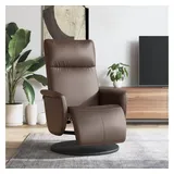 vidaXL Relaxsessel mit Fußteil Kunstleder 90 x 105 x 90 cm Braun drehbar