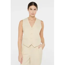Anzugweste SENSES.THE LABEL, Damen, Gr. M, raw cotton, Material: 84% Polyester, 13% Viskose, 3% Elasthan, unifarben, casual, tailliert normal, Westen, leicht tailliert geschnitten