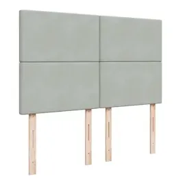 vidaXL Boxspringbett mit Matratze Hellgrau 160x200 cm Samt
