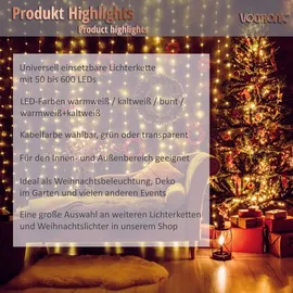 Voltronic LED Lichterkette 5 m Kunststoff kaltweiß