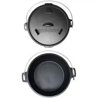Klarstein Guernsey Premium Dutch Oven 6.0 BBQ-Topf Gusseisen Größe M | 6 qt Schwarz