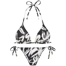 French Connection Triangel-Bikini Damen Schwarz/Creme 38 Cup C/D