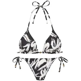 French Connection Triangel-Bikini Damen Schwarz/Creme 38 Cup C/D