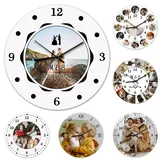 HAOANGZHE Personalisierte Foto Wanduhr, Personalisierte Foto Hängende Zeituhr mit Foto Text, Fügen Sie Ihr Bild/Foto/Logo/Jedes Design Hinzu, für Wohnzimmer, Schlafzimmer, Zuhause, Büro, Schuldekor