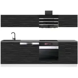 Belini Küchenzeile Linda 240 cm Schwarz