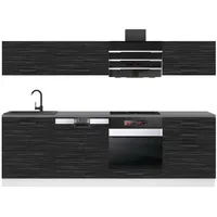 Belini Küchenzeile Linda 240 cm Schwarz