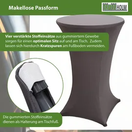 Baumarktplus Stehtischhusse Stretch 70 cm anthrazit Tischdecke Husse Bistrotisch Partytisch