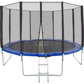Tectake Garfunky 366 cm inkl. Sicherheitsnetz und Leiter schwarz/blau