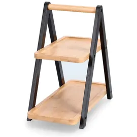 Zeller 2-stöckige Etagere 32 cm Holz Schwarz