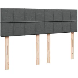 vidaXL Boxspringbett 140 x 200 cm Dunkelgrau