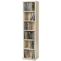 TECTAKE Standregal Medienregal mit 6 Fächern 90x21x20cm