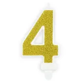 OEM Geburtstagskerze Zahl 4 7 cm gold