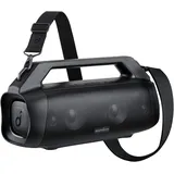 Soundcore Anker Motion Boom Plus IP67 Lautsprecher für Draußen, 80W Stereo Sound, Individueller EQ & BassUp, USB-C, Bluetooth, Integrierte Powerbank, Wasserdicht, für Camping, Pool, Strand, Garten