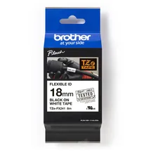 Brother TZe-FX241 18mm schwarz auf weiß