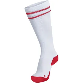 hummel Element Stutzenstrümpfe Weiß/Rot 43-45