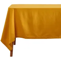 Homescapes Tischdecke senfgelb 100% Baumwolle 137 x 228 cm,