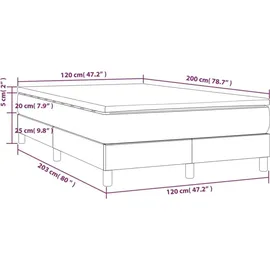 vidaXL Boxspringbett 120 x 200 cm Creme