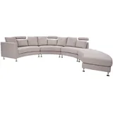 Beliani Halbrundes Sofa ROTUNDE Stoff Beige 7-Sitzer