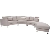Beliani Halbrundes Sofa ROTUNDE Stoff Beige 7-Sitzer