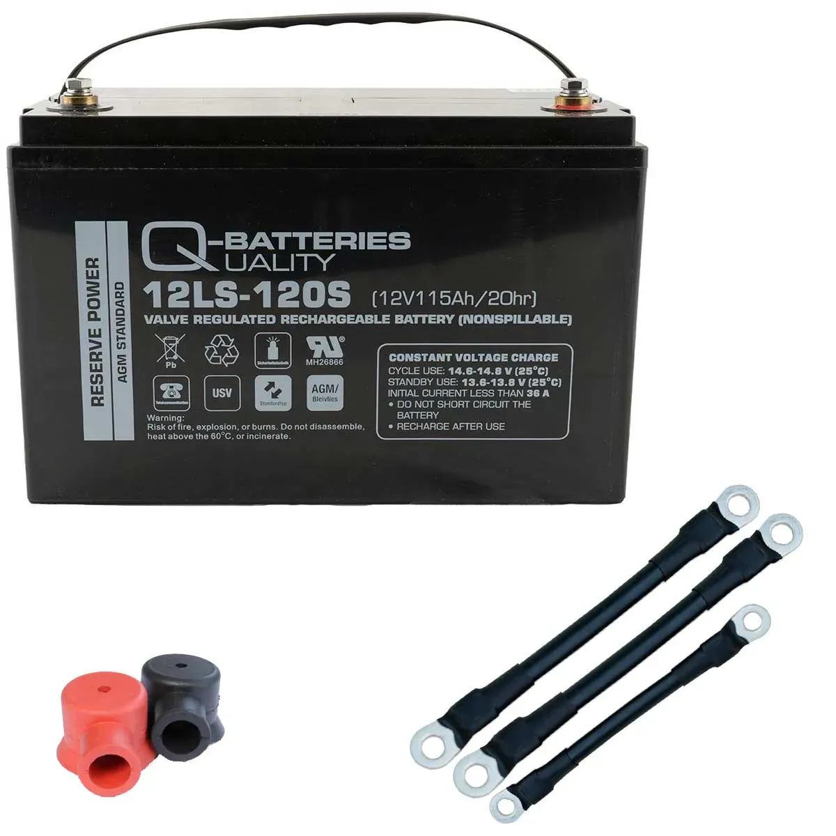 Q-Batteries 216V-Anlage 18 x 12LS-120S für Sicherheitsbeleuchtung Inkl. Zubehör ...