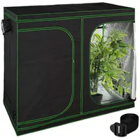 Relaxdays Growzelt, HxBxT: 200x240x120 cm, reflektierende Innenfolie, lichtundurchlässig, indoor Zuchtzelt, schwarz/grün
