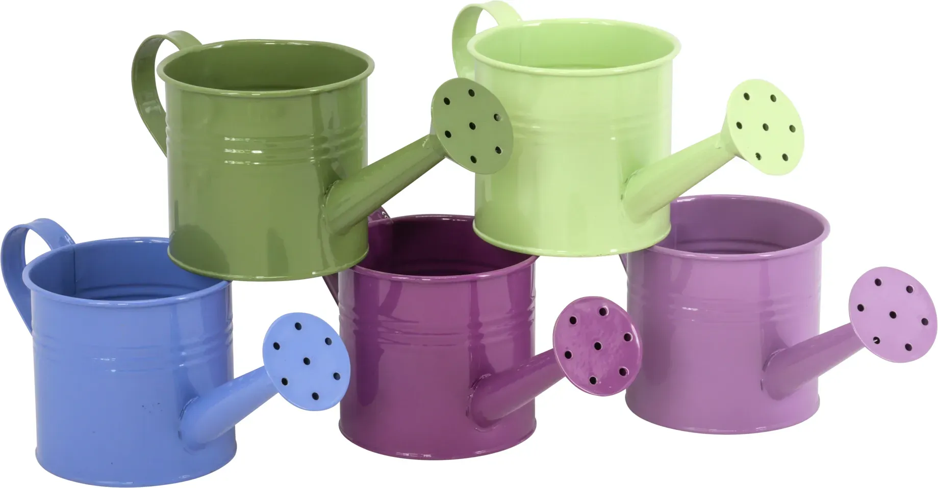 Gießkanne Zink D10H10,5L26cm sortiert flieder/lila/lavendel/grün/hellgrün  - lila mix