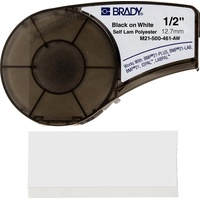 Brady Brady, Etiketten, M21-500-461, Polyester, Schwarz auf Weiß, 12,7mm