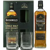 Bushmills 10 Years Old Single Malt Irish Whiskey 40% Vol. 0,7l in Geschenkbox mit 2 Gläsern