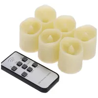 Led-kerzensockel (6er-pack, Nicht Mattierter Schirm), Wiederaufladbar, Mit Timerfunktion, Fernbedienung Und Kleiner Flammenloser Led-kerze Für Weihnachts-, Hochzeits- Und Partydekorationen