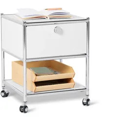 Tchibo - Beistelltisch mit Schublade Metall »Cn3« - 40x40x46,5cm - chrom - Metall / Stahl / Aluminium