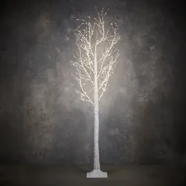 Luca Lightning LED Deko Birke Classic mit Timer 210 cm warmweiß