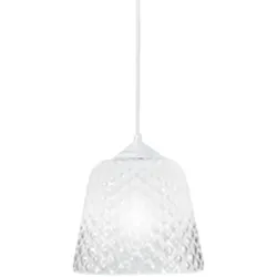 Weißer Glasdiffusor für Pendelleuchten – transparente, schattierte Oberfläche, dekoratives Design, E27-Fassung (kleines Glas), D.25X21,5