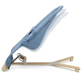Kinderkraft MIMI NORDIC BREEZE Babywippe, Spielbügel mit 2 Spielzeuge, verstellbare Rückenlehne, Weiches Material, Minimalistische Skandinavisches Design, Zusammenklappbar, Blue