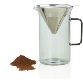 AdHoc Pour Over Kaffeebereiter Impact Filterkaffeebereiter 600 ml, transparent, grau