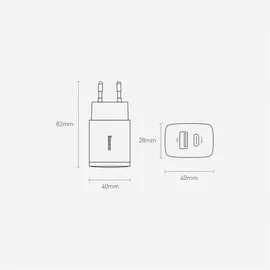 Baseus Cargador Rápido Compacto Baseus Usb USB-C, 20W