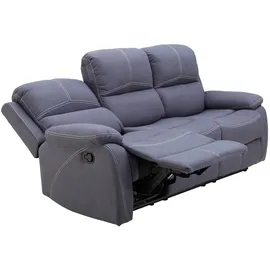 Femo Sofa 3-Sitzer FM-3231, Graublau - Mikrofaser - mit Relaxfunktion