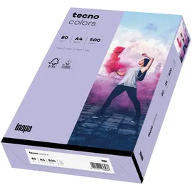 Inapa farbiges Druckerpapier, buntes Papier tecno Colors: 80 g/m2, A4, 2.500 Blatt (5x500), violett