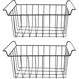 PenRux 2 Stück Gefrierkörbe, Hängende Gefrierkörbe aus Stahldraht mit Griffen, Schrankkörbe, Bauernhaus-Organizer, Aufbewahrungsbehälter, Kühlschrankkorbregal, für (L 49,5 cm x B 24,5