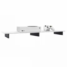 Vladon Game TV-Aufsatz 138,5 x 9,5 x 34,5 cm Weiß matt/Weiß Hochglanz MDF/Spanplatte