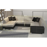 JVmoebel Ecksofa, Sofa Couch Modern Schlafsofa Couch Bettfunktion Polster Eckgarnitur grau|schwarz